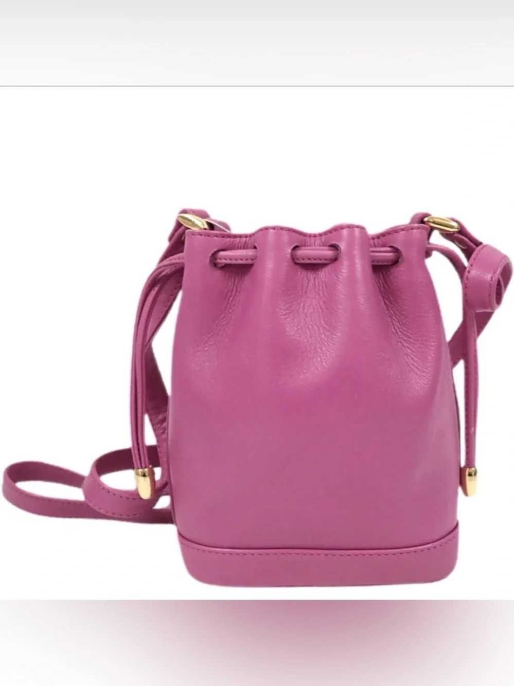 Celine Magenta Drawstring Bucket Crossbody Bag